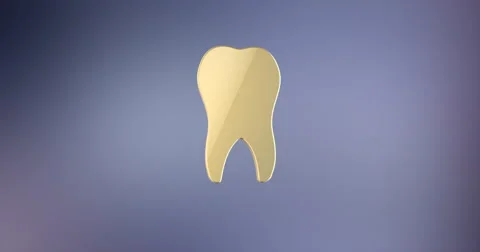Tooth Gold 3d Icon Stock Footage 67411396