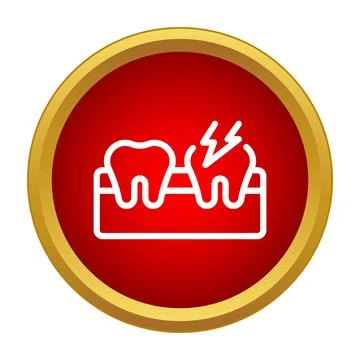 Tooth in gums experiencing sharp pain Stock Illustration