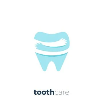 Tooth with hand embrace. Isolated Vector Illustration Stock Illustration