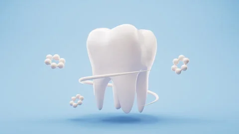 Tooth health and nutritional elements, 3d rendering. Stock Footage 294907247