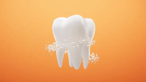 Tooth health and nutritional elements, 3d rendering. Stock Footage 294912895