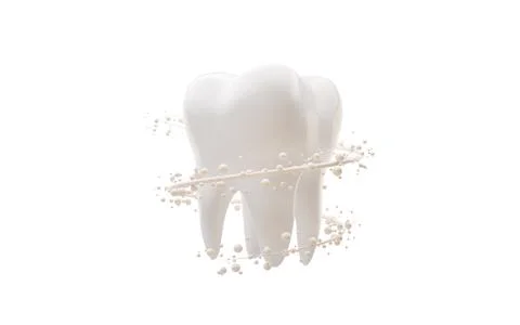 Tooth health and nutritional elements, 3d rendering. Stock Illustration