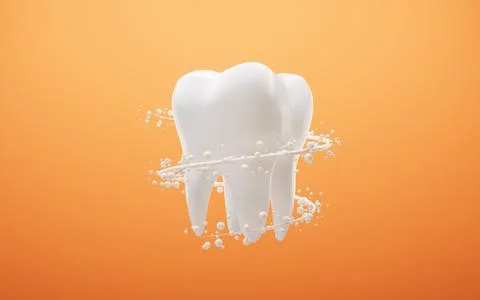Tooth health and nutritional elements, 3d rendering. Stock Illustration