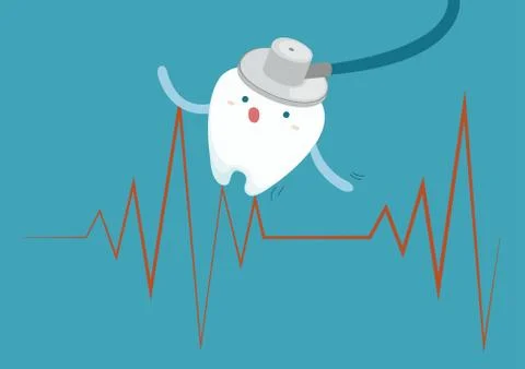 Tooth with heartbeat Stock Illustration