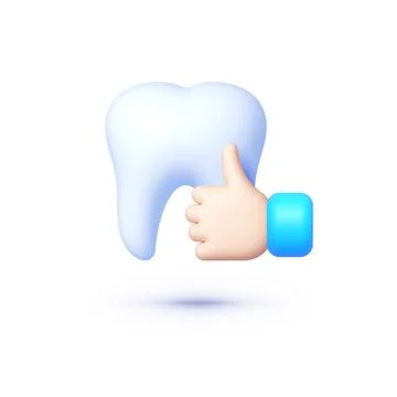 Tooth like icon 3d on white background. Vector graphic illustration Stock Illustration