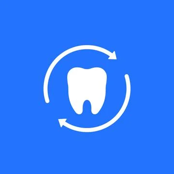 Tooth icon with arrows, vector Illustrazione stock