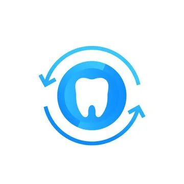 Tooth icon with arrows, vector logo design Illustrazione stock