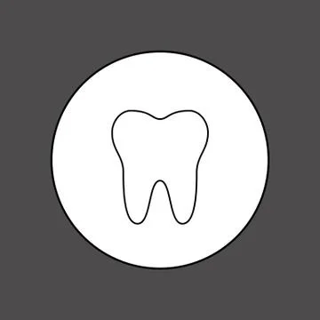 Tooth icon on background. Vector illustration. Illustrazione stock