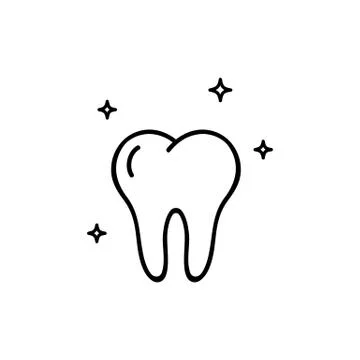 Tooth icon in black. Vector on isolated white background. EPS 10 Stock Illustration