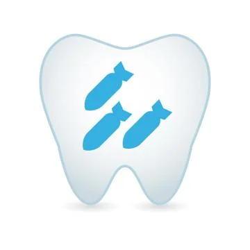 Tooth icon with a bunch of bombs Stock Illustration