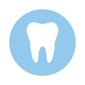 Tooth icon in circle vector illustration. Stock Illustration