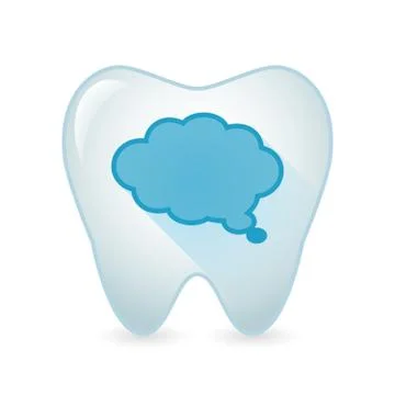 Tooth icon with a comic balloon Illustrazione stock