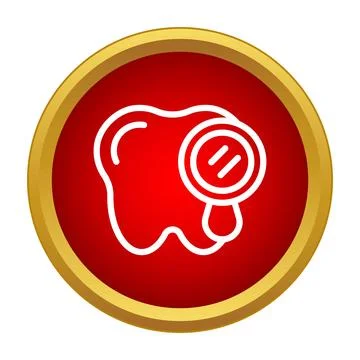 Tooth icon with dental mirror checking oral health Stock Illustration