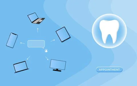 Tooth icon. Dentistry vector illustration. Book an appointment with a dentist. Stock Illustration