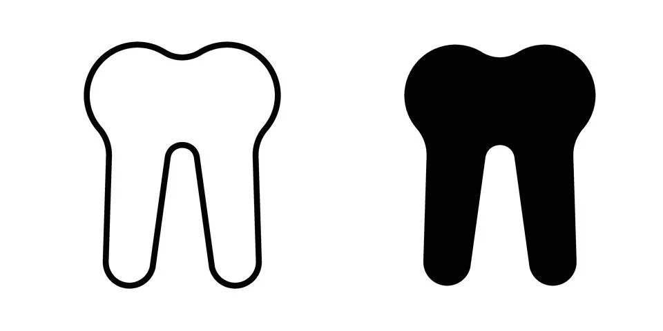 Tooth icon for design projects and web UI Stock Illustration