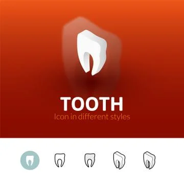 Tooth icon in different style Stock Illustration