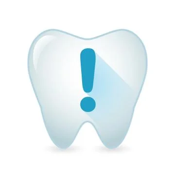 Tooth icon with an exclamation sign Stock Illustration