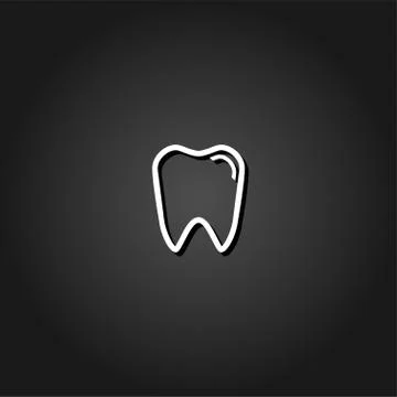 Tooth icon flat. Stock Illustration