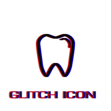 Tooth icon flat. Stock Illustration