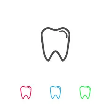 Tooth icon flat. Stock Illustration