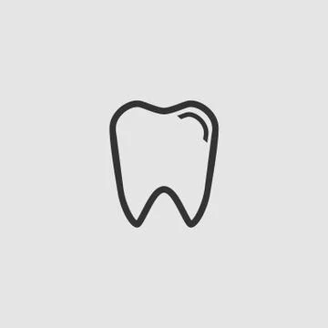 Tooth icon flat. Stock Illustration