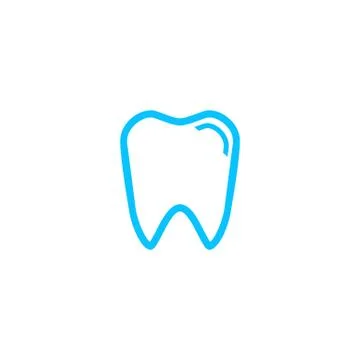 Tooth icon flat. Stock Illustration