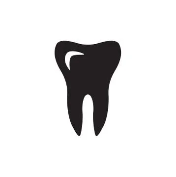 Tooth Icon In Flat Style Vector Icon For Apps, UI, Websites. Dental Black Ico Stock Illustration