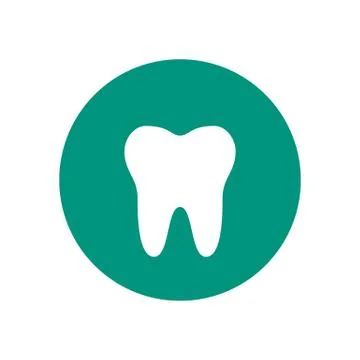Tooth icon on green background. Vector illustration. Stock Illustration