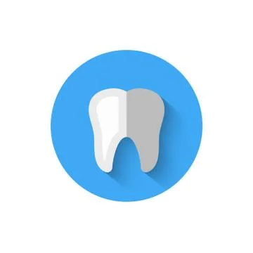 Tooth icon isolated in flat design style vector illustration. Modern, minimalist Stock Illustration
