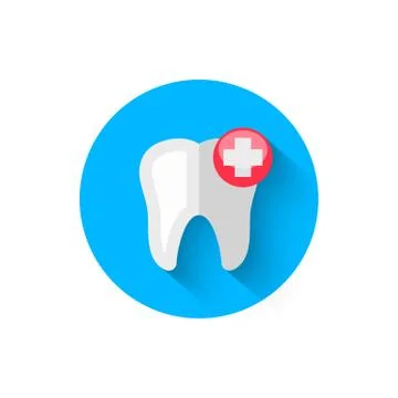 Tooth icon isolated in flat design style vector illustration. Modern, minimalist Stock Illustration