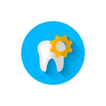 Tooth icon isolated in flat design style vector illustration. Modern, minimalist Stock Illustration