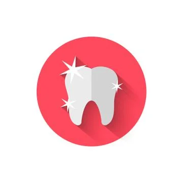 Tooth icon isolated in flat design style vector illustration. Modern, minimalist Illustrazione stock