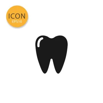 Tooth icon isolated flat style. Stock Illustration