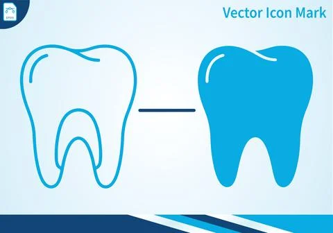 Tooth icon mark graphic design vector. Stock Illustration
