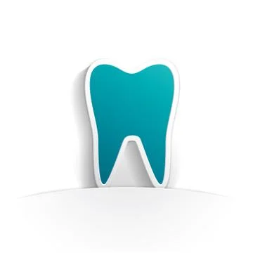 Tooth icon paper Stock Illustration