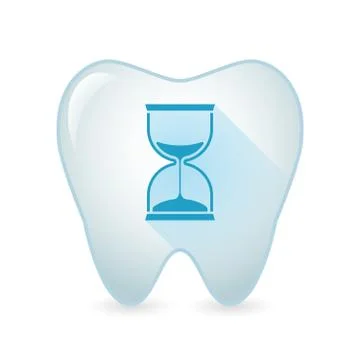 Tooth icon with a sand clock Stock Illustration