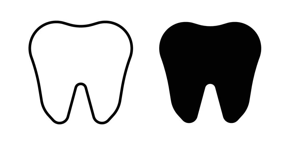 Tooth icon set modern line and solid style collection. 스톡 일러스트