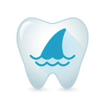 Tooth icon with a shark Stock Illustration