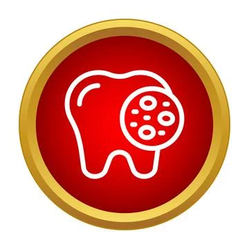 Tooth icon showing decay, bacteria, oral health issues Stock Illustration