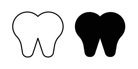 Tooth icon. Style is flat and line symbol Stock Illustration