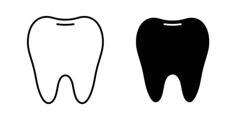 Tooth icon. Style is flat and line symbol Stock Illustration