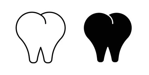 Tooth icon symbol. Flat Vector illustration Stock Illustration