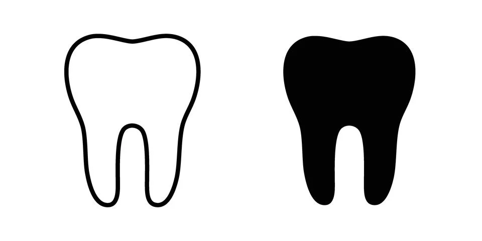 Tooth icon symbol  illustration bundle in black colour Stock Illustration