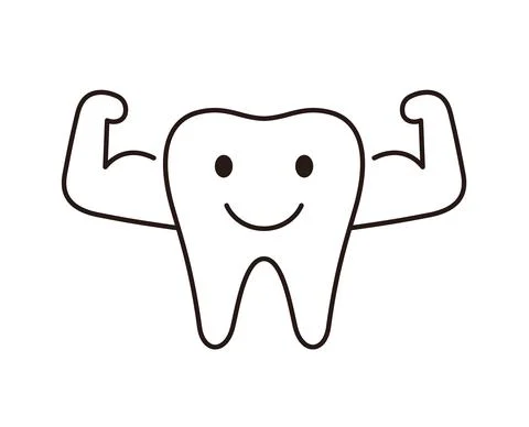 Tooth icon, tooth shows the power, illustration vector. Dental concept. Stock Illustration