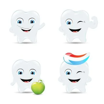 Tooth icons set Stock Illustration