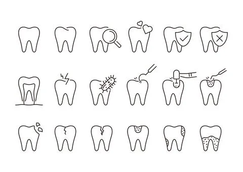 Tooth icons, vector illustration Stock Illustration