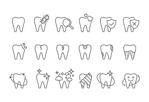 Tooth icons, vector illustration Ilustração Stock