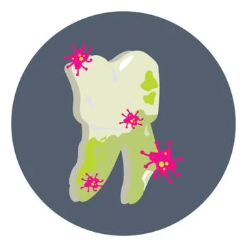 Tooth Infected With Germs Stock Illustration