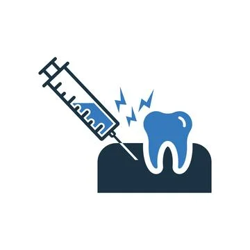 Tooth, injection, icon. Simple editable vector illustration. Stock Illustration