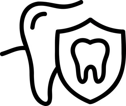 Tooth inside shield for dental protection and safety Stock Illustration